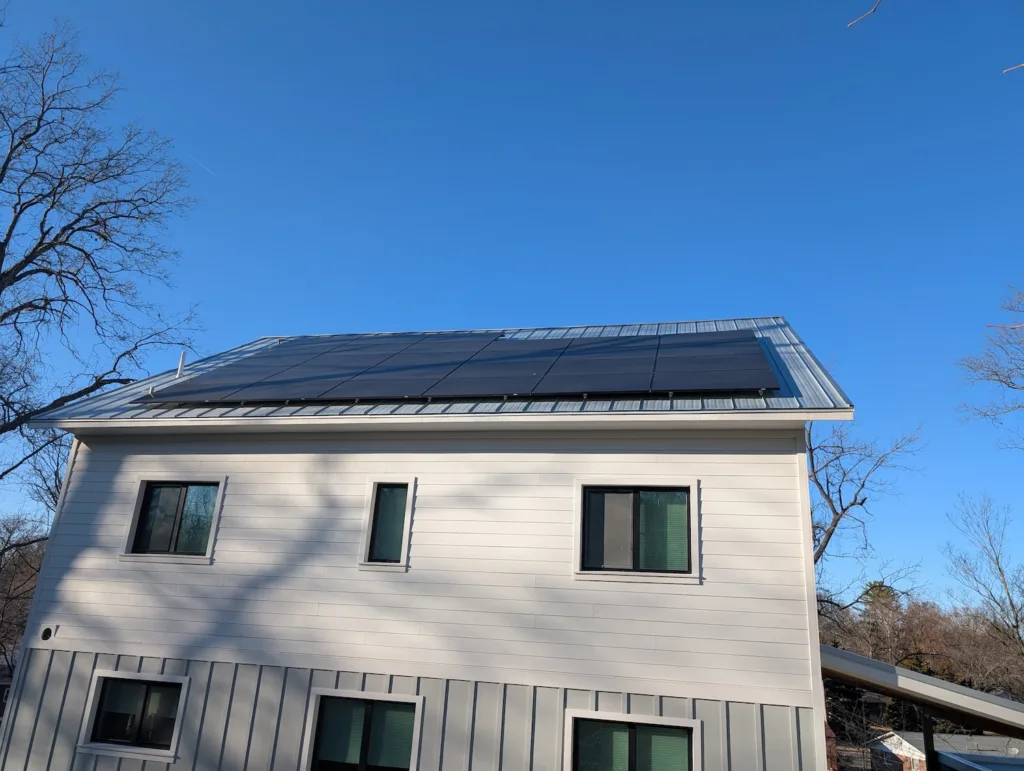 Solar panels on the roof